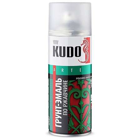 Грунт-эмаль аэрозольная по ржавчине"Kudo" 520мл Белая KU-319003