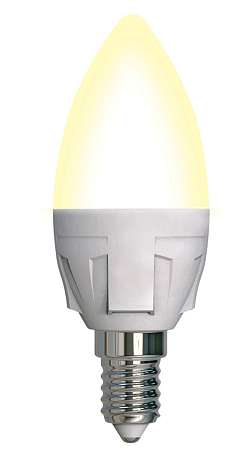 Лампа светодиодная свеча Е-14 7W Uniel C37 тёплый белый свет, диммируемая UL-00004296