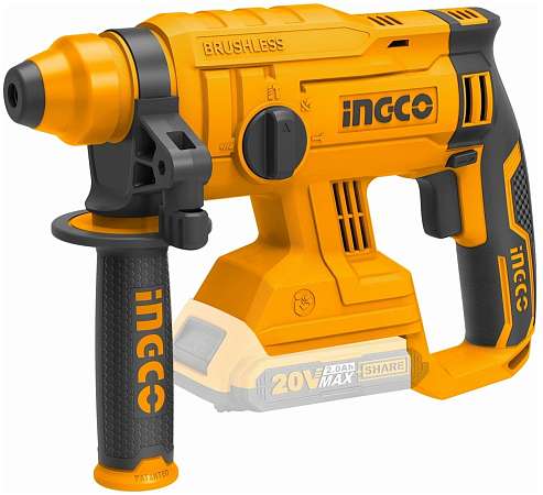 Перфоратор аккумуляторный INGCO CRHLI2201 20В, 2Дж, Б/М/Д-18/13/25, 0-4700уд/мин, коробка, без аккум