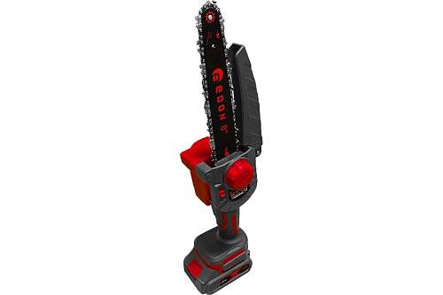 Пила цепная аккумуляторная Edon UNS-21/8BL, 21В, 8", 1/4", 45 зв., 2х2Ач, бесщеточная, кейс 25170