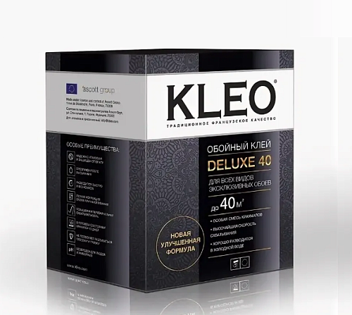 Клей обойный "KLEO" DELUXE 40 для всех видов эксклюзивных обоев (35-40м2, 80+350г)