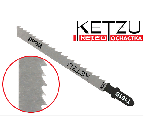 Пилка для лобзика "Ketzu" T101B дерево, пластик (прямой, чистый рез) набор -5шт