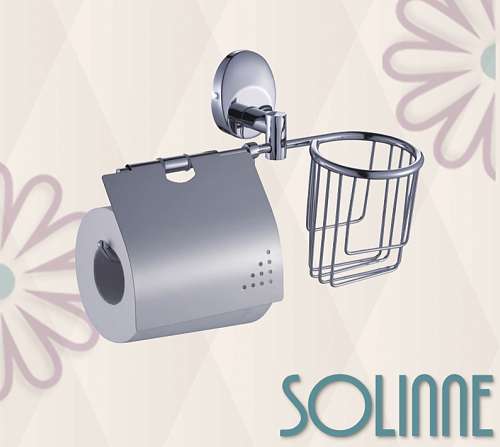 Бумагодержатель и держатель дезодоранта "Solinne" 16053 хром 127х225х175  2512.006
