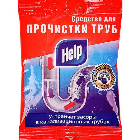 Средство для прочистки труб Help 90гр, саше 4-0399