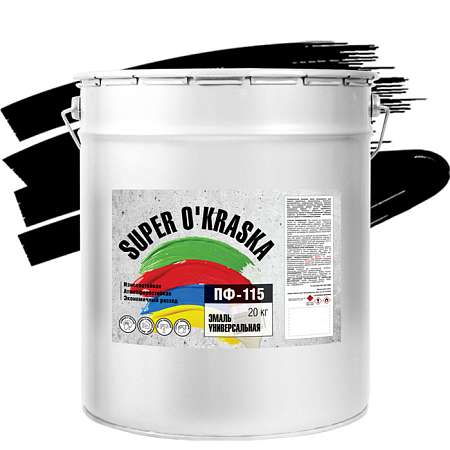 Эмаль Super Okraska ПФ-115 20кг Чёрная 0006818