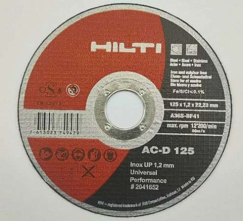 Круг отрезной HILTI 125х1.2х22.23 по металлу AC-D 125