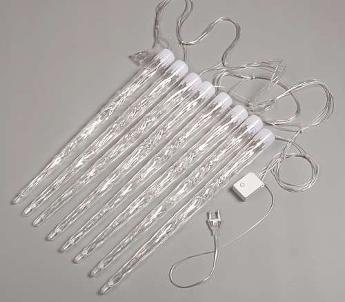 Гирлянда "Нить" 2.8м с насадками "Сосульки рифлённые 45см", IP20, 64LED, свечение белое  4588016
