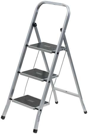 Стремянка 3 ступени с резиновым ковриком сталь Zalger 511-3
