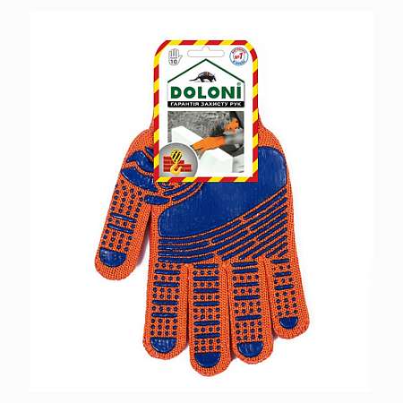 Перчатки арт 794 Doloni с рисунком ПВХ двойные Лапа