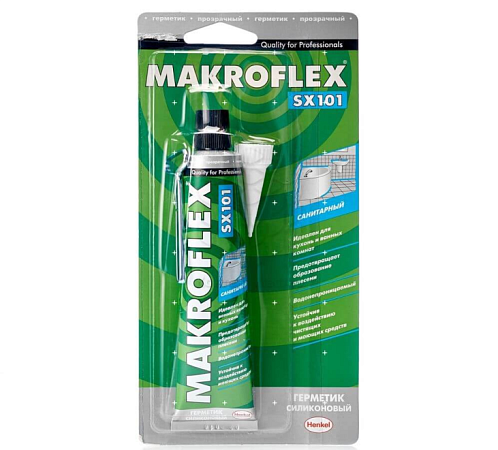 Герметик Makroflex SX101 силиконовый санитарный прозрачный 85 мл 44 901