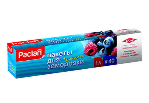 Пакеты для замораживания "Paclan" 1л, 18х28см, 40шт.  513224