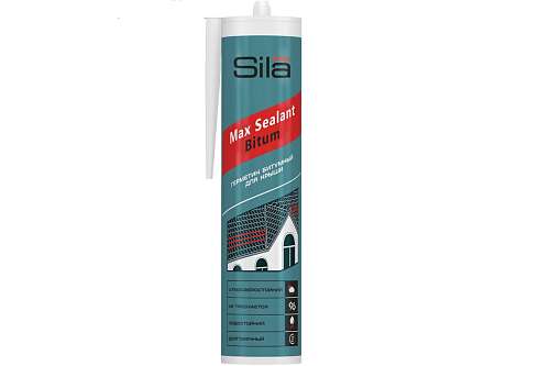Герметик Sila Pro Max Sealant Bitum битумный для крыш 280мл SSBBR280