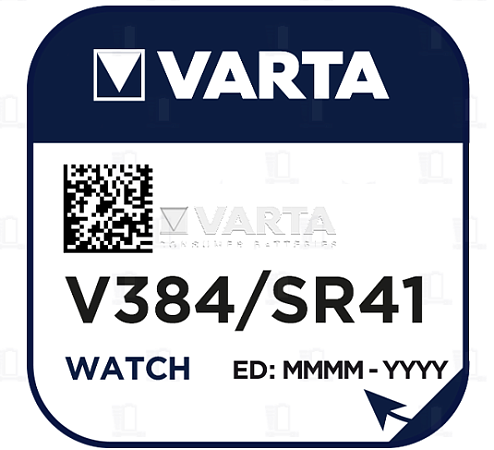 Батарейка часовая Varta 384, SR41SW Silver Oxide 1.55V