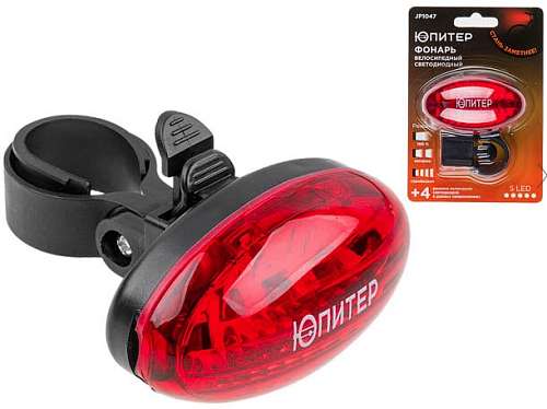 Фонарь ЮПИТЕР, JP1046 велосипедный светодиодный 5LED, 4xAAА