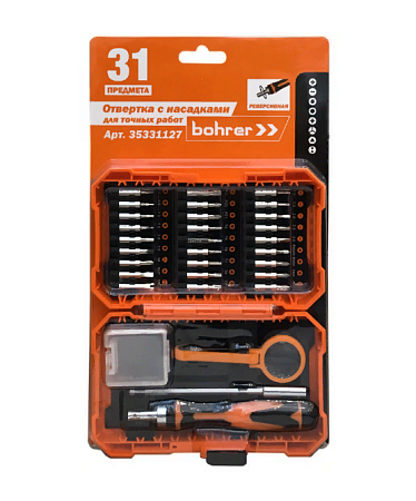 Отвёртка "Bohrer" с насадками для точных работ, 31 предмет  35331127 