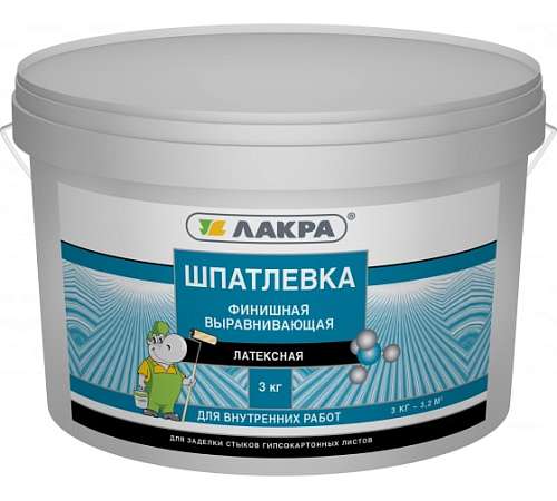 Шпатлевка Лакра Латексная Финишная Выравнивающая 3кг