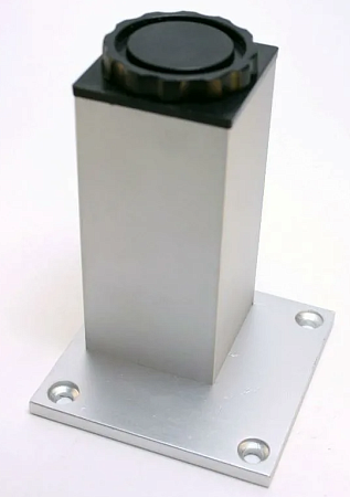 Опора мебельная, 40х40мм, h-100-130мм, алюминий