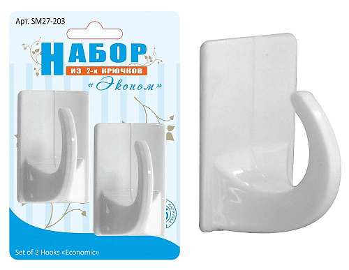 Крючки самоклеящиеся "Мультидом" Эконом, 2шт SM27-203