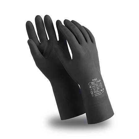 Перчатки Manipula КЩС-1 полимерные, из натурального каучука, без подкладки