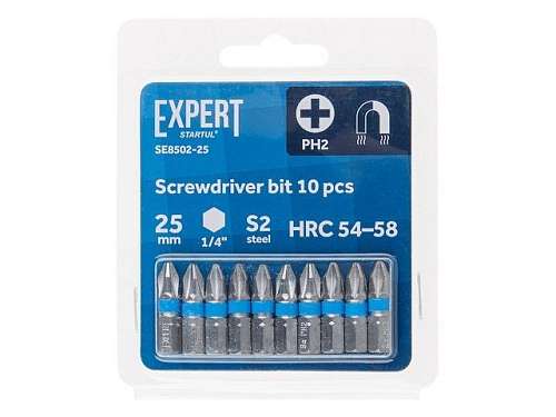 Насадка крестообразная PH2 25мм 10шт EXPERT STARTUL SE8502-25