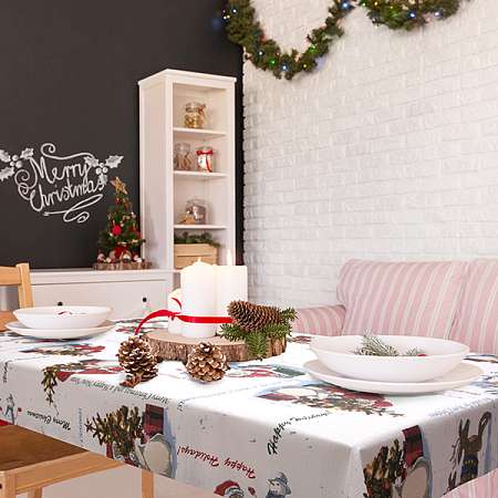 Клеенка Meiwa PS-HAPPY SANTA 137 см красный