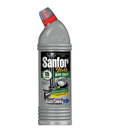 Средство чистящее "Sanfor" 750г (10минут) для прочистки труб на кухне 10740