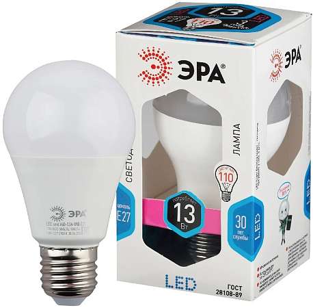 Лампа светодиодная груша 13W ЭРА LED A60-13W-840-E27 Б0020537