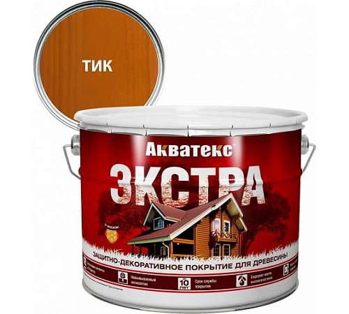 Антисептик для дерева Акватекс Экстра 9 л. Тик