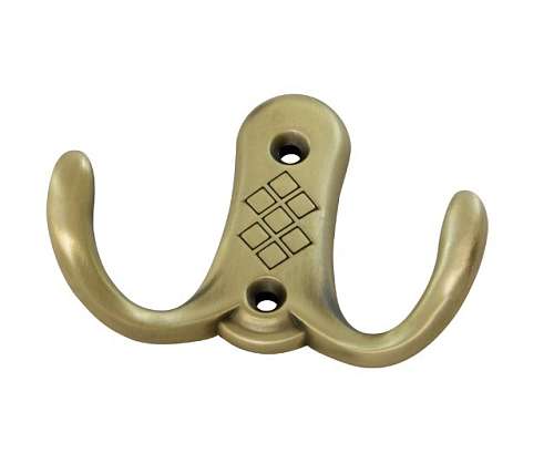 Крючок  2-х рожковый KR 0211 MAB атласная бронза