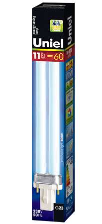 Лампа люминесцентная G23-11W 4000К Uniel 05937