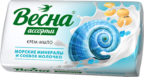Мыло туалетное "ВЕСНА" Морские минералы и Соевое молочко 90г 6206