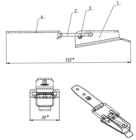 Замок накидной L-130, цинк