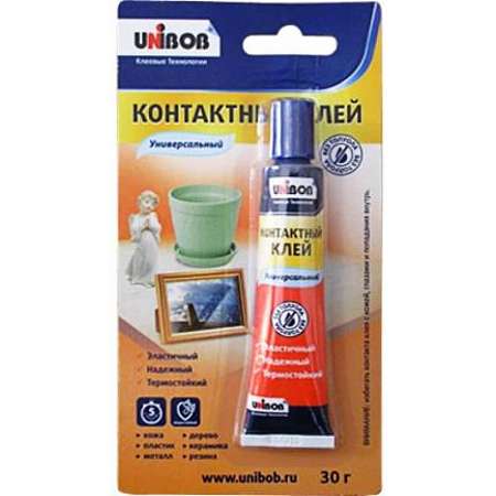 Клей контактный Unibob универсальный 30 гр блистер 79820