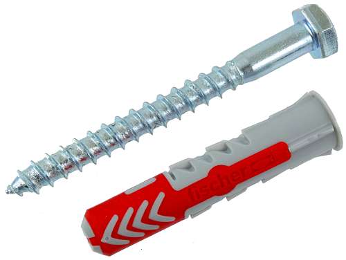Дюбель "Fischer" DUOPOWER комплект 12x60 универсальный, нейлон + шуруп "глухарь" 8х80мм 538248
