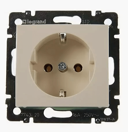  Розетка "Legrand" Valena крем 1М с/з 774320  без рамки  