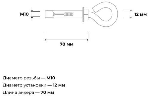 Анкер 12х70 кольцо