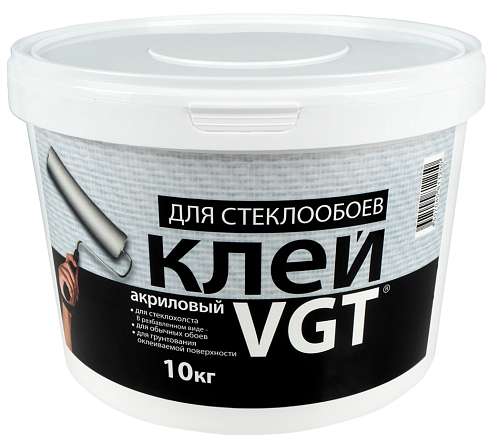 Клей обойный "VGT" для стеклообоев 10кг, акриловый 1201