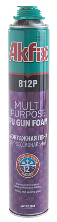 Пена монтажная Akfix 812P Профессиональная ПУ зимняя, 850 гр