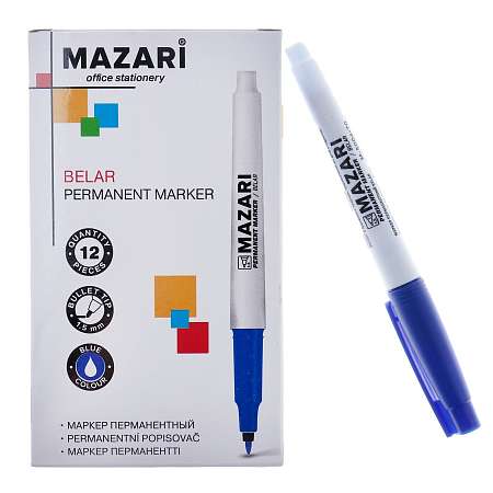 Маркер перманентный 1.5мм MAZARI Belar, синий  4209487