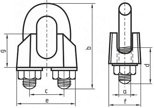 Зажим троса схема