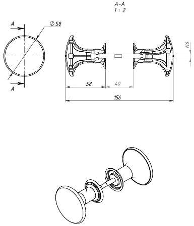 Ручка кнопка пластиковая РК1-7