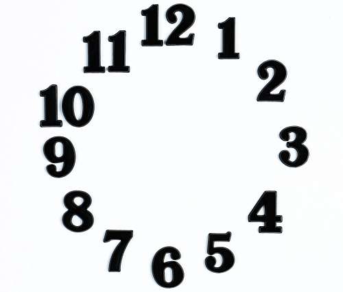 Цифры для часов 15шт, h=2.5см, чёрные 6385344