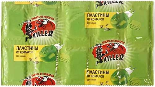 Пластины от комаров "Киллер" 10шт -блистер, зеленые 098854