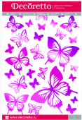 Наклейка интерьерная Декоретто AE 4002 Розовые бабочки 